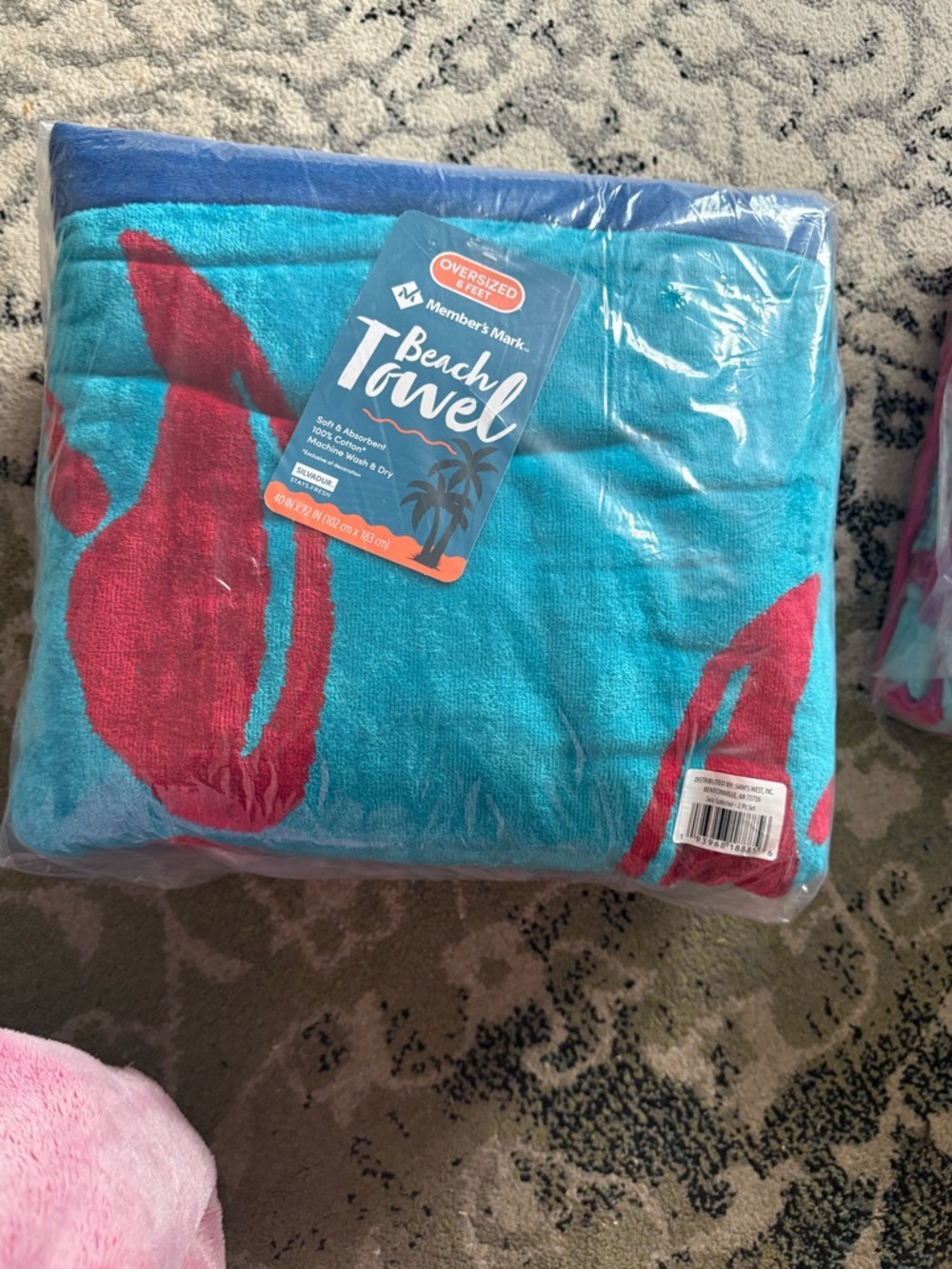 2 Lobster Beach Towel large size - 2 count